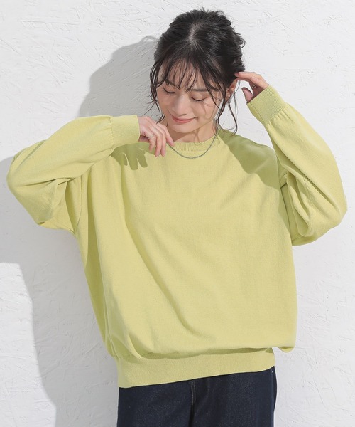 n'OrLABEL（ノアールレーベル）の「『綿ニットクルーネックプルオーバー』（ニット/セーター・レディース・ブラック/ライトブルー/ピンク/チャコール/イエロー/アイボリー・FREE）」の11枚目の写真