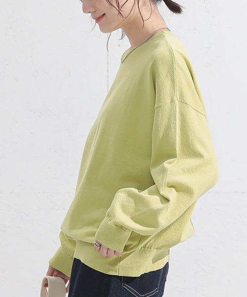 n'OrLABEL（ノアールレーベル）の「『綿ニットクルーネックプルオーバー』（ニット/セーター・レディース・ブラック/ライトブルー/ピンク/チャコール/イエロー/アイボリー・FREE）」の12枚目の写真