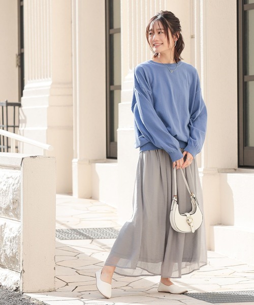 n'OrLABEL（ノアールレーベル）の「『綿ニットクルーネックプルオーバー』（ニット/セーター・レディース・ブラック/ライトブルー/ピンク/チャコール/イエロー/アイボリー・FREE）」の14枚目の写真