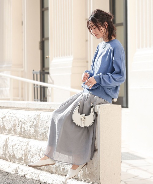 n'OrLABEL（ノアールレーベル）の「『綿ニットクルーネックプルオーバー』（ニット/セーター・レディース・ブラック/ライトブルー/ピンク/チャコール/イエロー/アイボリー・FREE）」の15枚目の写真