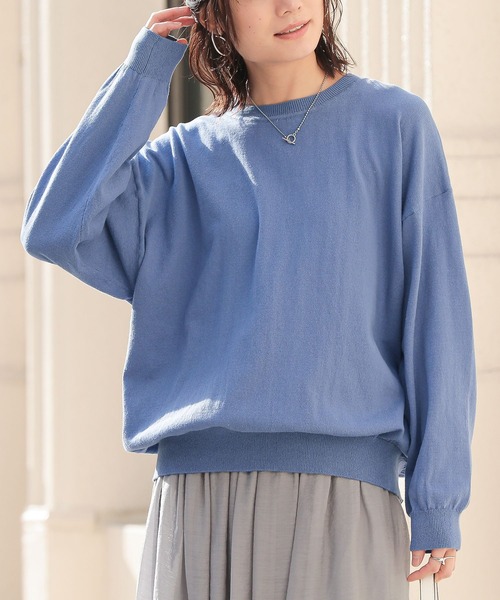 n'OrLABEL（ノアールレーベル）の「『綿ニットクルーネックプルオーバー』（ニット/セーター・レディース・ブラック/ライトブルー/ピンク/チャコール/イエロー/アイボリー・FREE）」の19枚目の写真