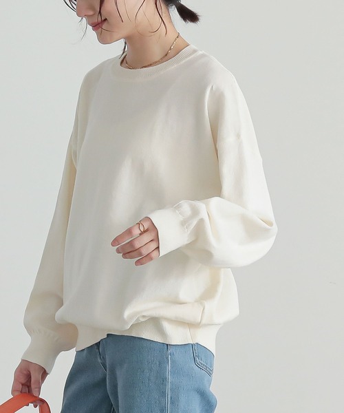 n'OrLABEL（ノアールレーベル）の「『綿ニットクルーネックプルオーバー』（ニット/セーター・レディース・ブラック/ライトブルー/ピンク/チャコール/イエロー/アイボリー・FREE）」の16枚目の写真