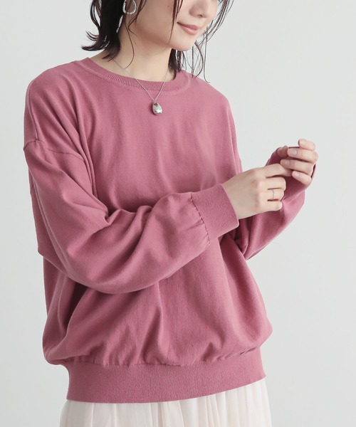 n'OrLABEL（ノアールレーベル）の「『綿ニットクルーネックプルオーバー』（ニット/セーター・レディース・ブラック/ライトブルー/ピンク/チャコール/イエロー/アイボリー・FREE）」の7枚目の写真