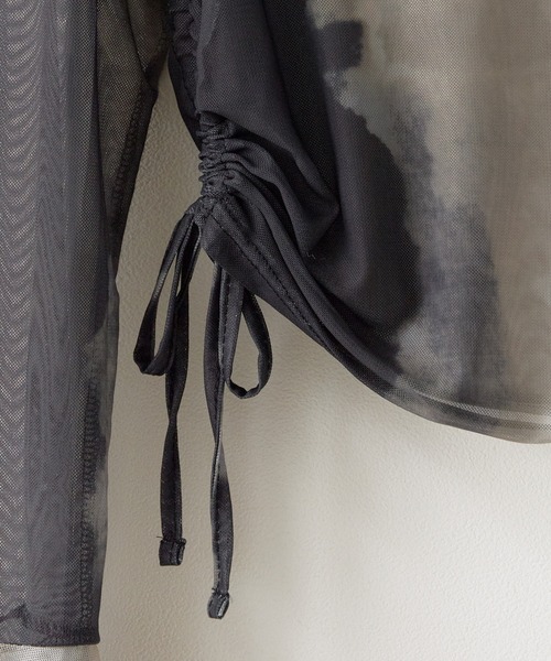 Chick(チック)の「Vintage Like Sheer Tops / ヴィンテージ風シアートップス(Tシャツ/カットソー・レディース・グレー/ブラック/ベージュ/グリーン/ブルー・FREE)」の7枚目の写真