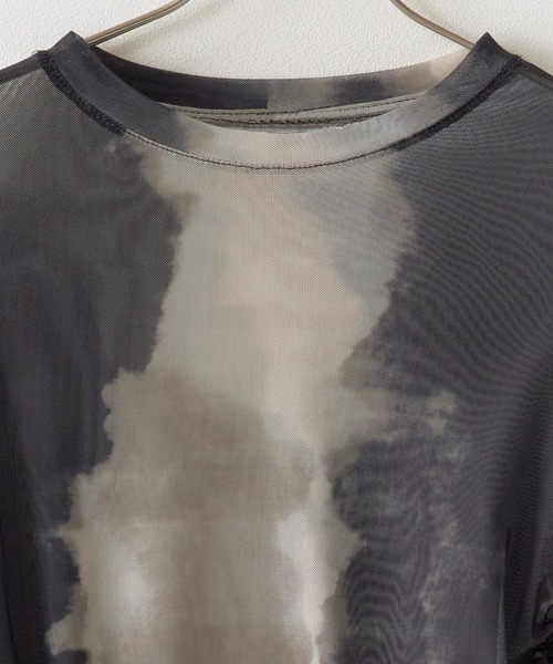 Chick(チック)の「Vintage Like Sheer Tops / ヴィンテージ風シアートップス(Tシャツ/カットソー・レディース・グレー/ブラック/ベージュ/グリーン/ブルー・FREE)」の6枚目の写真