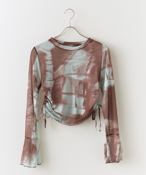 Chick(チック)の「Vintage Like Sheer Tops / ヴィンテージ風シアートップス(Tシャツ/カットソー・レディース・グレー/ブラック/ベージュ/グリーン/ブルー・FREE)」の19枚目の写真