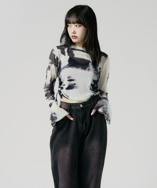 セール】Vintage Like Sheer Tops / ヴィンテージ風シアートップス（T