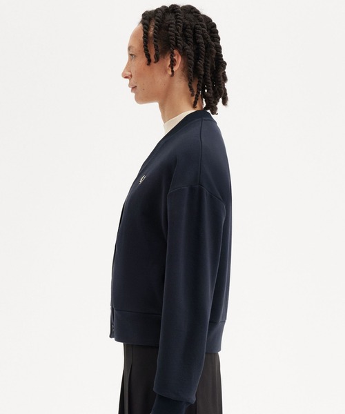 FRED PERRY(フレッドペリー)の「Tipped Sweatshirt Cardigan/スウェットカーディガン(カーディガン/ボレロ・レディース・ネイビー・10)」の12枚目の写真