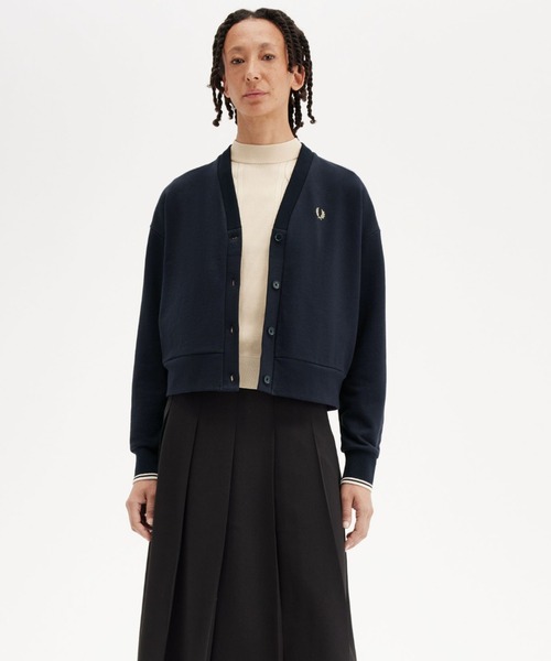 FRED Perry カーディガン！ V-Neck Cardigan(10 102：BLACK): | FRED PERRY JAPAN