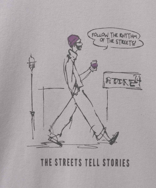 セール】T-GRAPHICS ラインアート長袖Tシャツ（Tシャツ