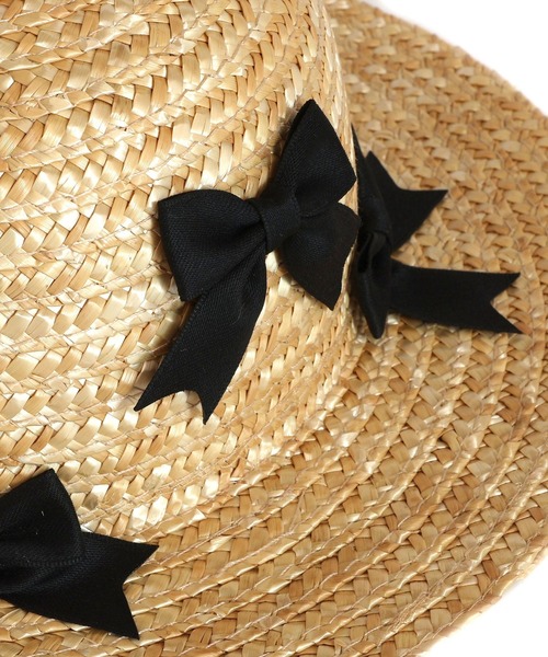 MAKE YOUR DAY（メイクユアデイ）の「りぼんいっぱいストローハット（ハット・キッズ・ブラック/アイボリー・50/52/54/56）」の8枚目の写真