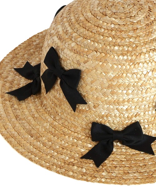 MAKE YOUR DAY（メイクユアデイ）の「りぼんいっぱいストローハット（ハット・キッズ・ブラック/アイボリー・50/52/54/56）」の9枚目の写真