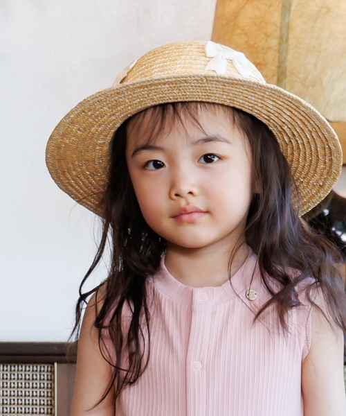 MAKE YOUR DAY（メイクユアデイ）の「りぼんいっぱいストローハット（ハット・キッズ・ブラック/アイボリー・50/52/54/56）」の14枚目の写真