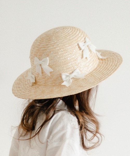 MAKE YOUR DAY（メイクユアデイ）の「りぼんいっぱいストローハット（ハット・キッズ・ブラック/アイボリー・50/52/54/56）」の12枚目の写真