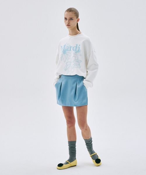 Mardi Mercredi（マルディメクルディ）の「SWEATSHIRT TRIPLE FLOWER（スウェット・レディース・ホワイト/ベージュ系その他2/ベージュ系その他/オートミール/ネイビー/ブラック×ピンク/ホワイト×ピンク/ブラック系その他・FREE）」の9枚目の写真