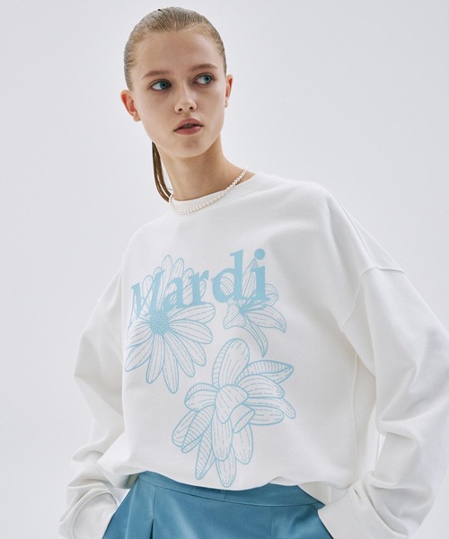 SWEATSHIRT TRIPLE FLOWER（スウェット）｜Mardi Mercredi（マルディ