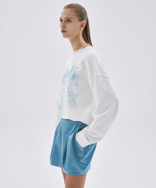 Mardi Mercredi（マルディメクルディ）の「SWEATSHIRT TRIPLE FLOWER（スウェット・レディース・ホワイト/ベージュ系その他2/ベージュ系その他/オートミール/ネイビー/ブラック×ピンク/ホワイト×ピンク/ブラック系その他・FREE）」の11枚目の写真