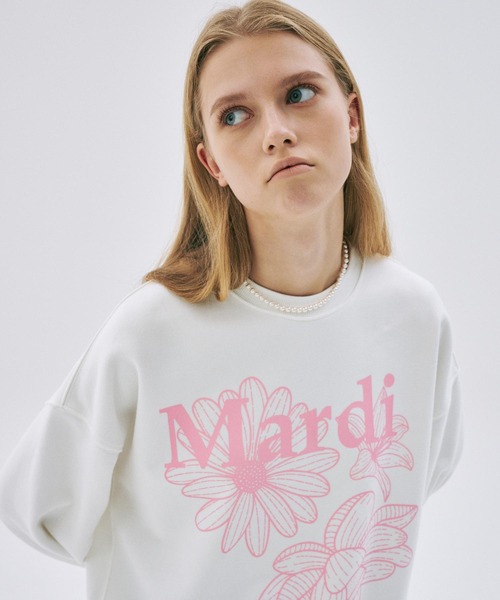 Mardi Mercredi（マルディメクルディ）の「SWEATSHIRT TRIPLE FLOWER（スウェット・レディース・ホワイト/ベージュ系その他2/ベージュ系その他/オートミール/ネイビー/ブラック×ピンク/ホワイト×ピンク/ブラック系その他・FREE）」の16枚目の写真