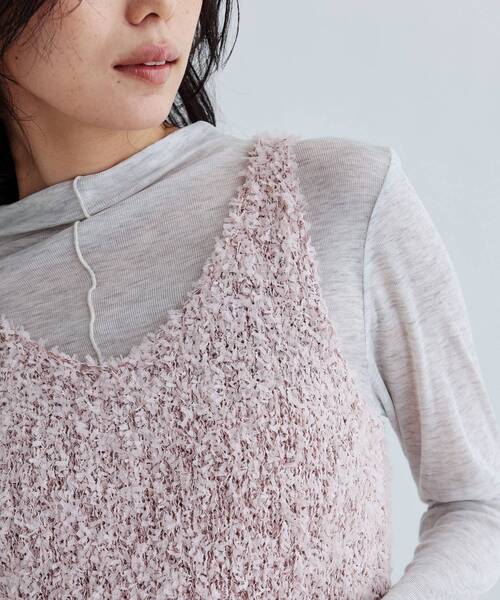 GALLEST（ギャレスト）の「フェザーヤーンベスト（ベスト・レディース・ピンク/ホワイト/ブラック・38）」の8枚目の写真