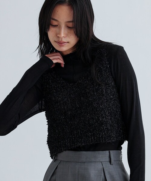 GALLEST（ギャレスト）の「フェザーヤーンベスト（ベスト・レディース・ピンク/ホワイト/ブラック・38）」の12枚目の写真