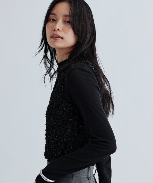 GALLEST（ギャレスト）の「フェザーヤーンベスト（ベスト・レディース・ピンク/ホワイト/ブラック・38）」の13枚目の写真