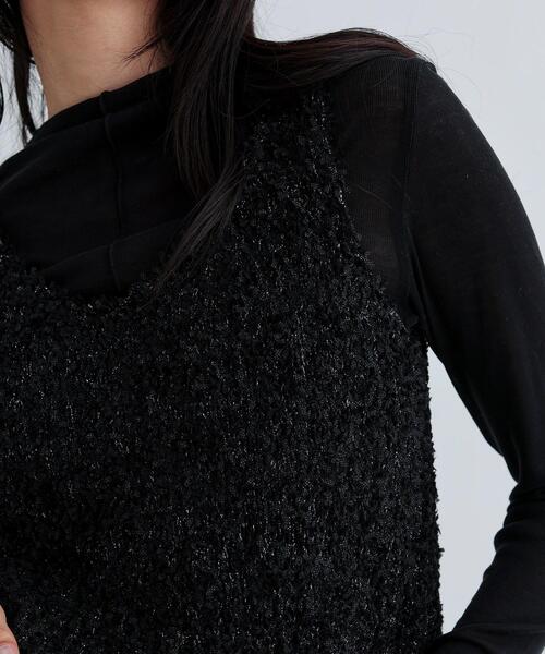 GALLEST（ギャレスト）の「フェザーヤーンベスト（ベスト・レディース・ピンク/ホワイト/ブラック・38）」の14枚目の写真