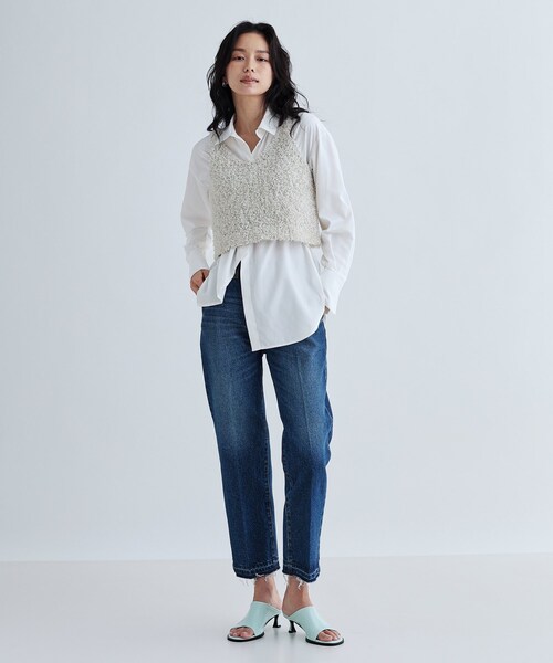 GALLEST（ギャレスト）の「フェザーヤーンベスト（ベスト・レディース・ピンク/ホワイト/ブラック・38）」の15枚目の写真