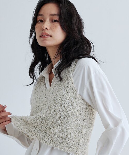 GALLEST（ギャレスト）の「フェザーヤーンベスト（ベスト・レディース・ピンク/ホワイト/ブラック・38）」の16枚目の写真