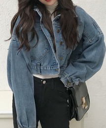 LAC-VERT | コンパクト丈デニムブルゾン(デニムジャケット)