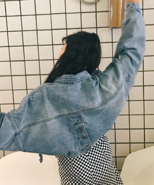 LAC-VERT（ラック・ヴェール）の「コンパクト丈デニムブルゾン（デニムジャケット・レディース・ブルー・L/M）」の18枚目の写真