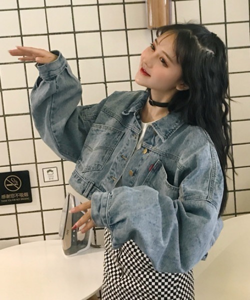 LAC-VERT（ラック・ヴェール）の「コンパクト丈デニムブルゾン（デニムジャケット・レディース・ブルー・L/M）」の20枚目の写真