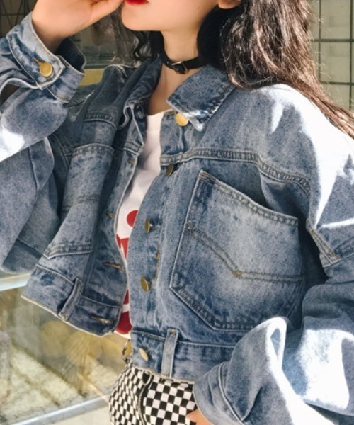 LAC-VERT（ラック・ヴェール）の「コンパクト丈デニムブルゾン（デニムジャケット・レディース・ブルー・L/M）」の21枚目の写真