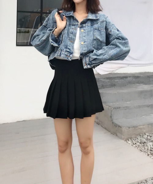 LAC-VERT（ラック・ヴェール）の「コンパクト丈デニムブルゾン（デニムジャケット・レディース・ブルー・L/M）」の14枚目の写真