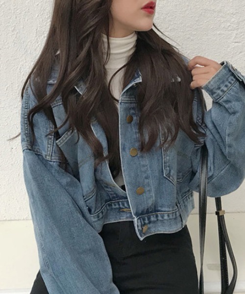 LAC-VERT（ラック・ヴェール）の「コンパクト丈デニムブルゾン（デニムジャケット・レディース・ブルー・L/M）」の22枚目の写真