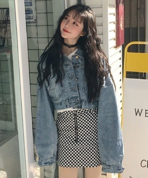 LAC-VERT（ラック・ヴェール）の「コンパクト丈デニムブルゾン（デニムジャケット・レディース・ブルー・L/M）」の13枚目の写真