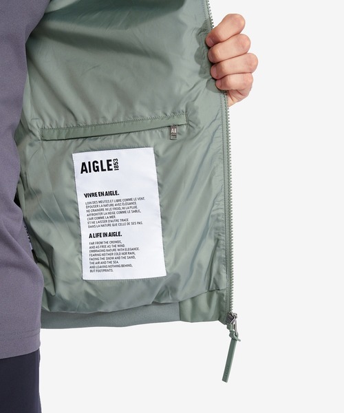 AIGLE（エーグル）の「防水 防風 透湿 GORE-TEX WINDSTOPPER(R) ゴアテックスウインドストッパー スタンドジップブルゾンジャケット RP（ブルゾン・メンズ・ブラック/グリーン/グレー・S/M/L/XL）」の22枚目の写真