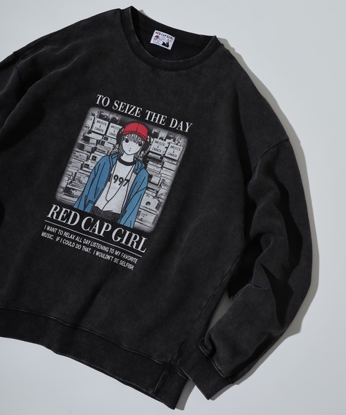 Red Cap Girl(レッドキャプガール)の「RED CAP GIRL 裏毛スノーウォッシュ クルーネック スウェット(スウェット・メンズ・ブラック/グレー・M/L)」の1枚目の写真