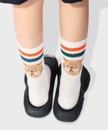 Fun & Daily（ファンアンドデイリー）の「F&D : バックキャットリブラインソックス（ソックス/靴下）」