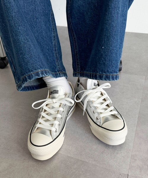 CONVERSE（コンバース）の「【CONVERSE/コンバース】レザーオールスターリフテッドOX（スニーカー・レディース・シルバー・24.5/23.5）」の5枚目の写真