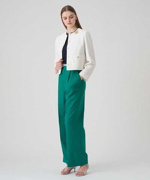 ANAYI（アナイ）の「【セットアップ対応商品】ドビーツイードクルー ジャケット（ノーカラージャケット・レディース・ホワイト/ブラック系その他・34/36/38）」の10枚目の写真