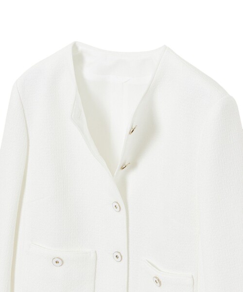 ANAYI（アナイ）の「【セットアップ対応商品】ドビーツイードクルー ジャケット（ノーカラージャケット・レディース・ホワイト/ブラック系その他・34/36/38）」の17枚目の写真