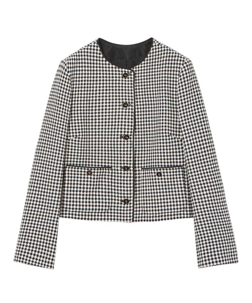 美品✨ アナイ　25SS ドビーツイードクルー ジャケット 今期　ホワイト セットアップ対応商品】ドビーツイードクルー ジャケット | ANAYI