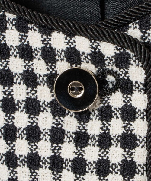 ANAYI（アナイ）の「【セットアップ対応商品】ドビーツイードクルー ジャケット（ノーカラージャケット・レディース・ホワイト/ブラック系その他・34/36/38）」の4枚目の写真