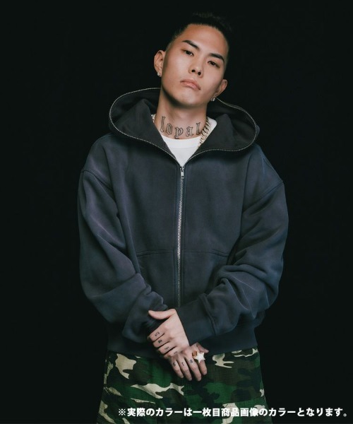 BREATH / ブレス】NEWRICH SHORT FULL ZIP HOODIE / ブラック [BR 