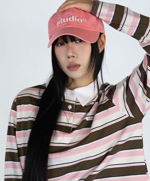 3.3 Field Trip （3.3フィールドトリップ）の「3.3 Field Trip／ボーダーポロTシャツ（Tシャツ/カットソー・レディース・ブラウン/セージグリーン・FREE）」の6枚目の写真