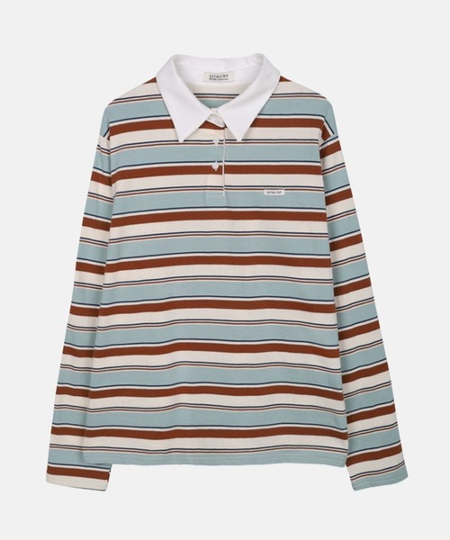 3.3 Field Trip （3.3フィールドトリップ）の「3.3 Field Trip／ボーダーポロTシャツ（Tシャツ/カットソー・レディース・ブラウン/セージグリーン・FREE）」の17枚目の写真
