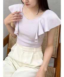 MERCURYDUO | 2WAY総針ラッフルコンパクトニット(ニット/セーター)