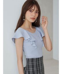 MERCURYDUO | 2WAY総針ラッフルコンパクトニット(ニット/セーター)