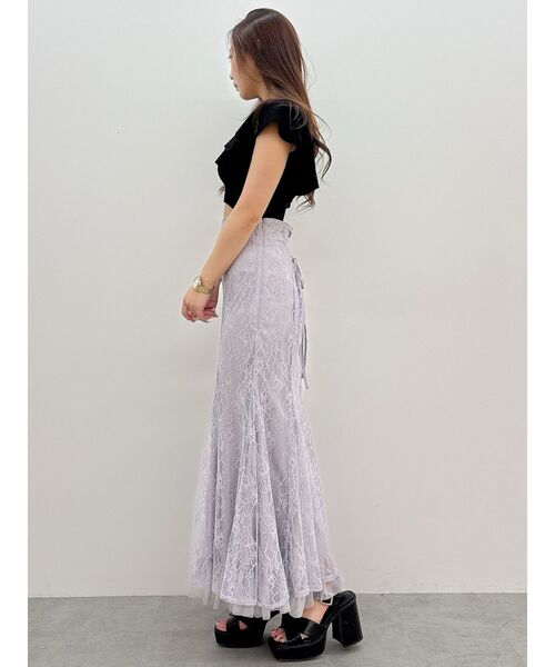 MERCURYDUO（マーキュリーデュオ）の「2WAY総針ラッフルコンパクトニット（ニット/セーター・レディース・ブラック/ブルー/オフホワイト/レッド/ラベンダー・SMALL/MEDIUM）」の20枚目の写真