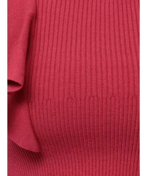 MERCURYDUO（マーキュリーデュオ）の「2WAY総針ラッフルコンパクトニット（ニット/セーター・レディース・ブラック/ブルー/オフホワイト/レッド/ラベンダー・SMALL/MEDIUM）」の12枚目の写真